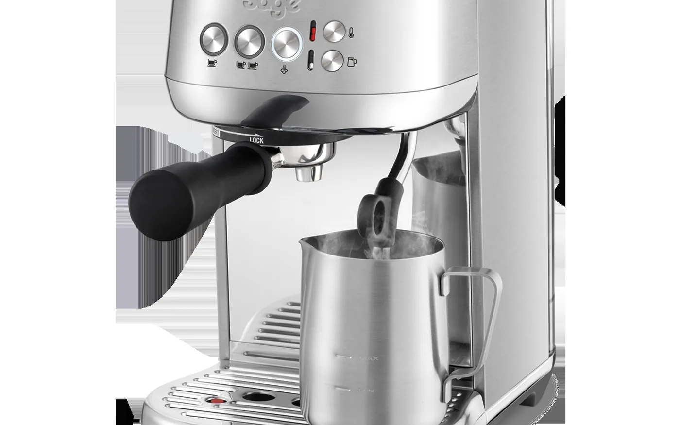 Sage Bambino Plus espresso machine on white background