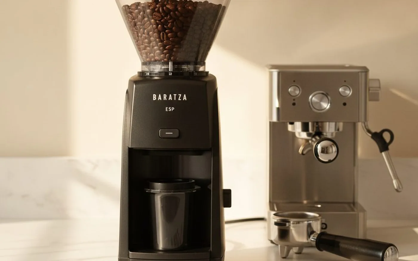 Home espresso grinder setup