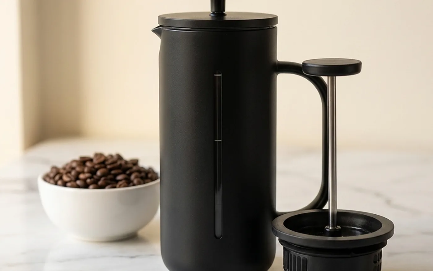 Timemore U French press - borosilicate glass with stainless steel frame