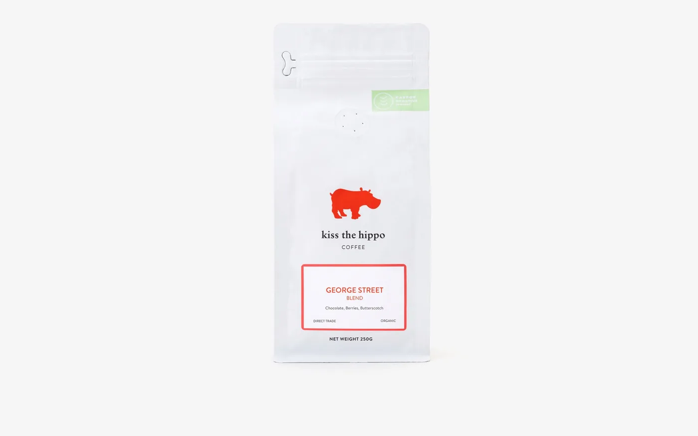 Kiss the Hippo George Street Blend 250g coffee bag