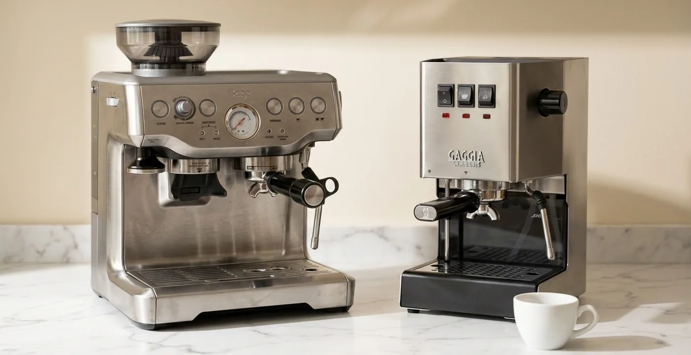 A selection of the best UK espresso machines tested for 2026, from entry-level to prosumer