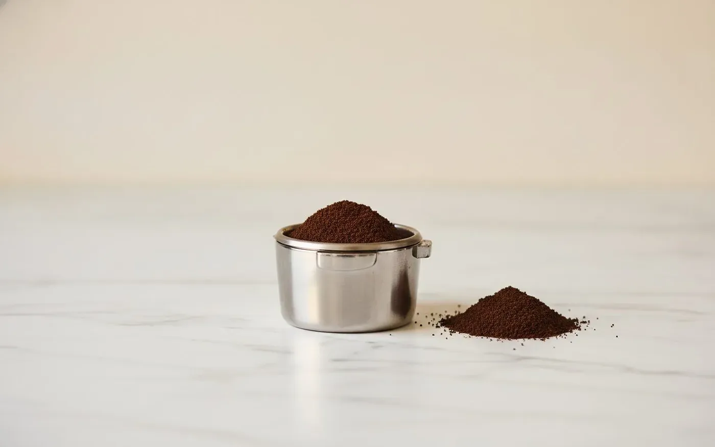 Grind size comparison for espresso - coarse vs fine particle distribution
