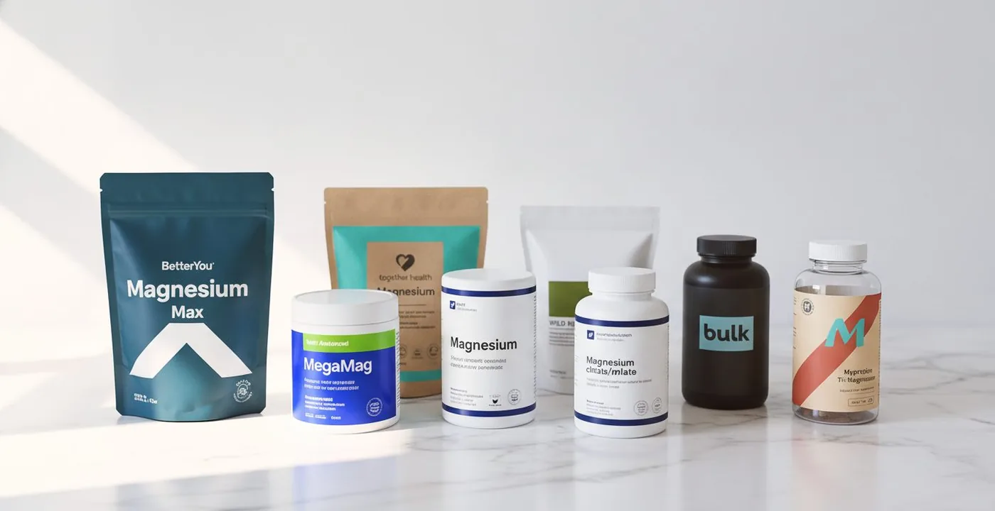 Best magnesium complex UK supplements lineup showing top-ranked products