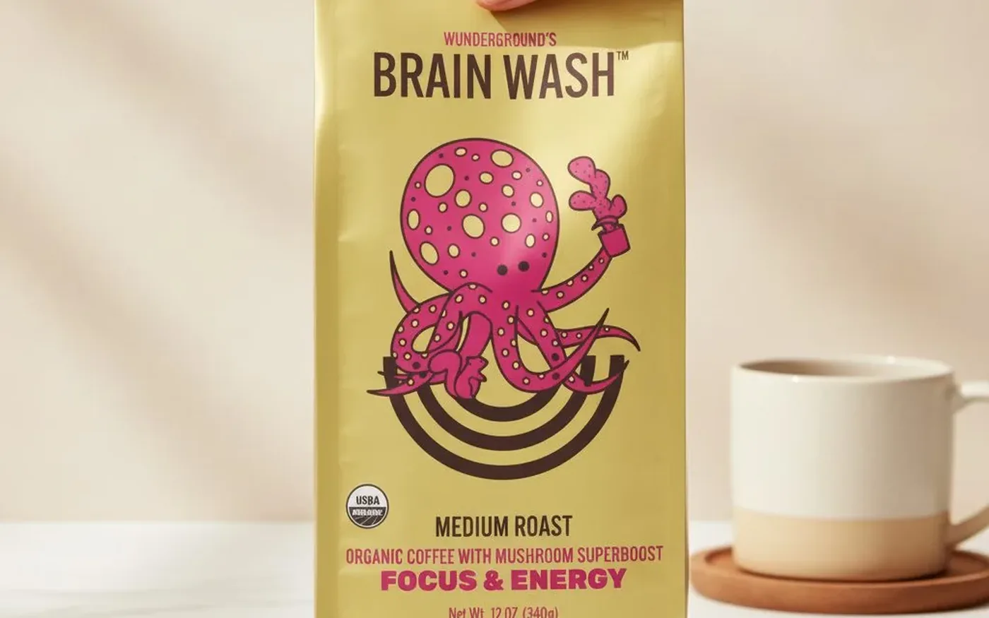 Wunderground Coffee whole-bean functional coffee bag