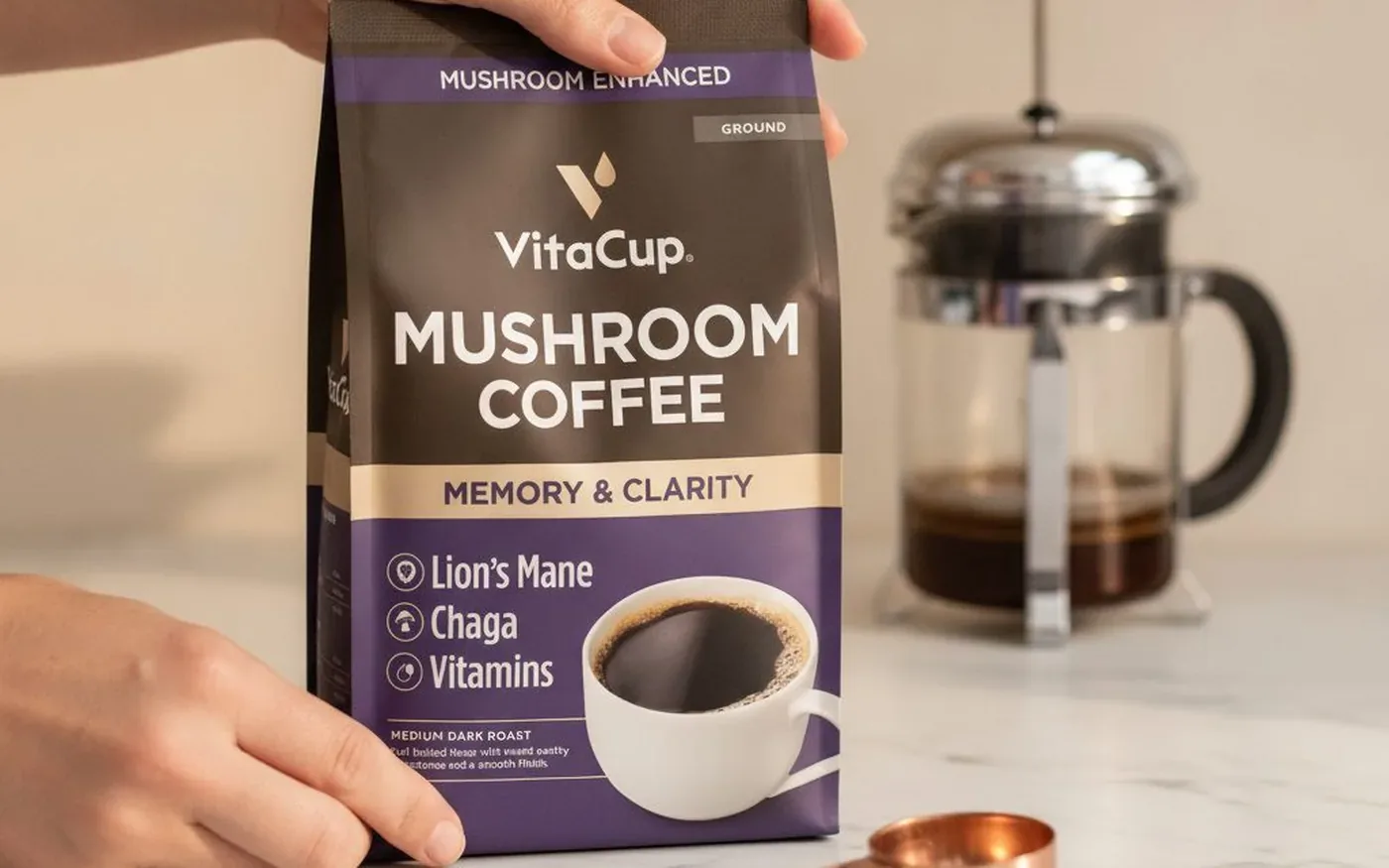 VitaCup Focus instant coffee pods with Lion's Mane