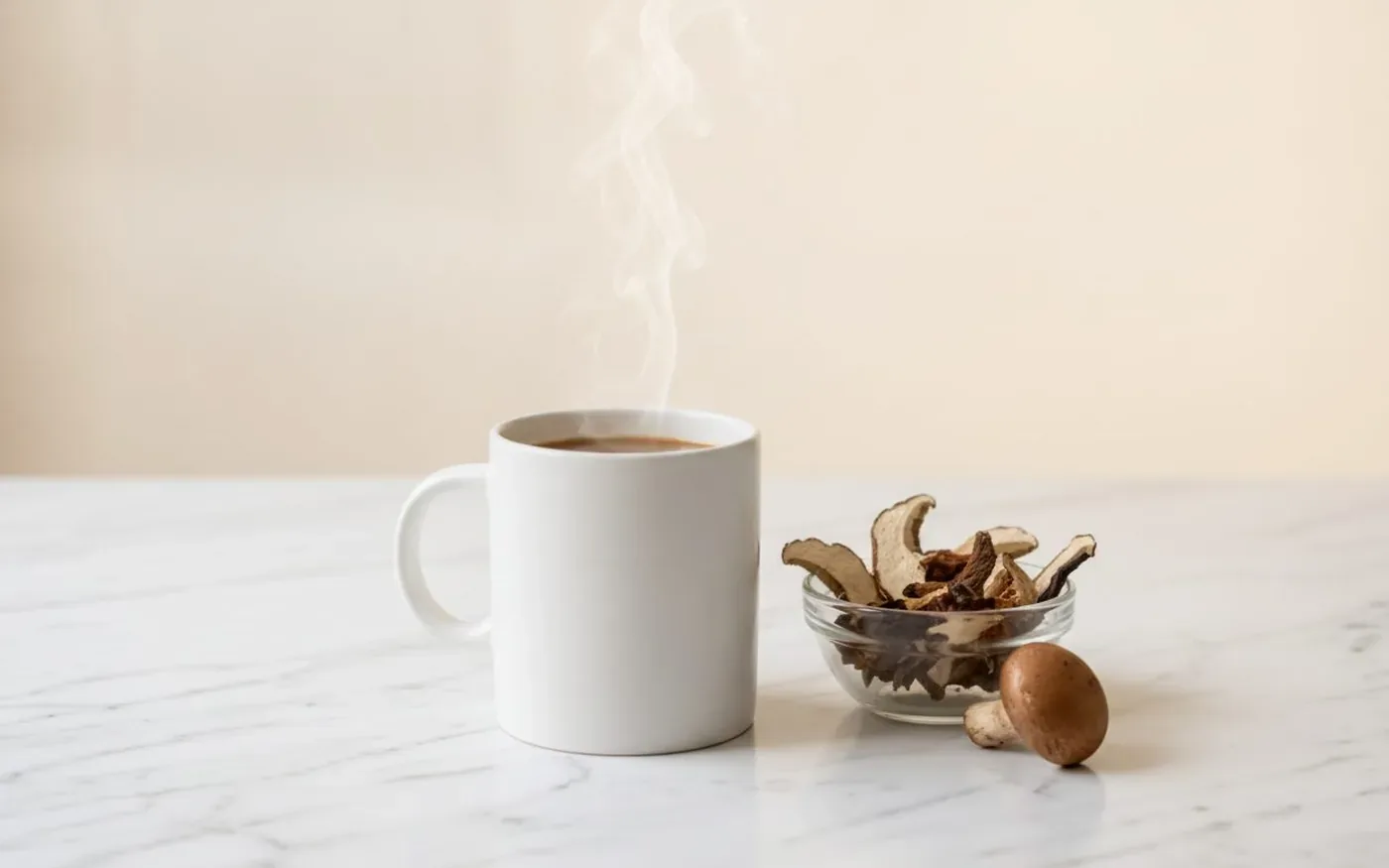 Mushroom coffee health benefits illustration