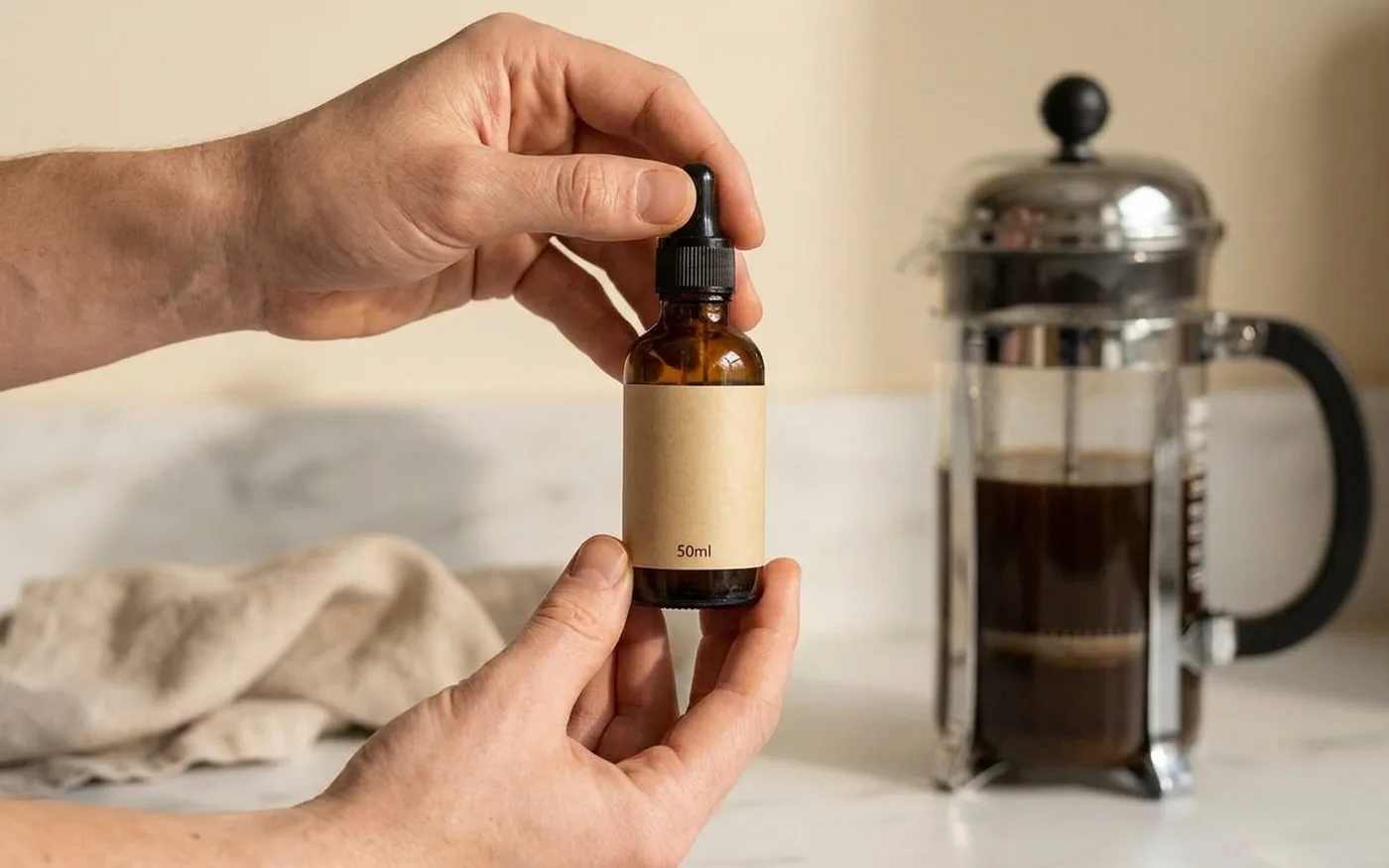 Bristol Fungarium Reishi Tincture dropper bottle on white marble