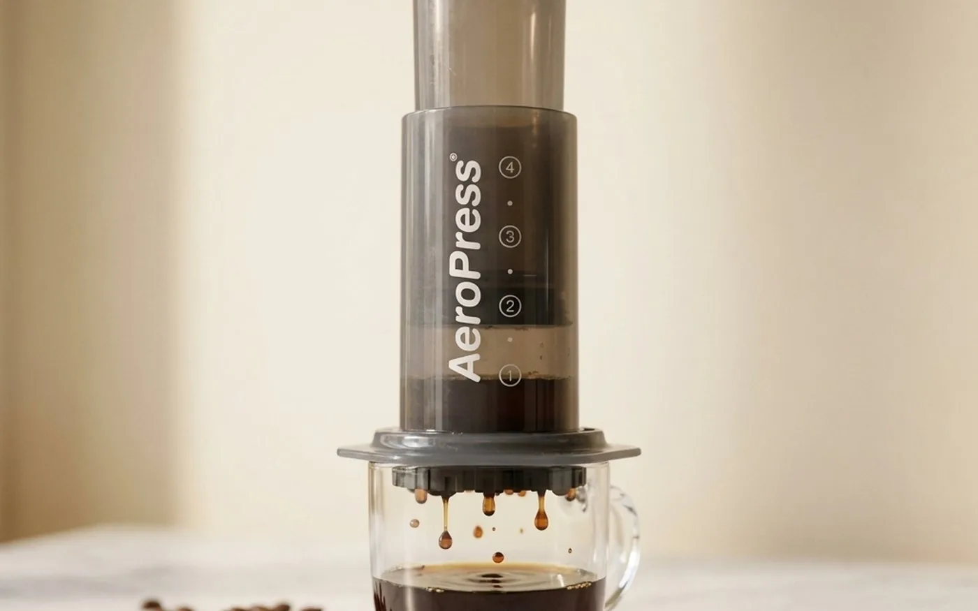 Aeropress Original travel coffee maker with plunger