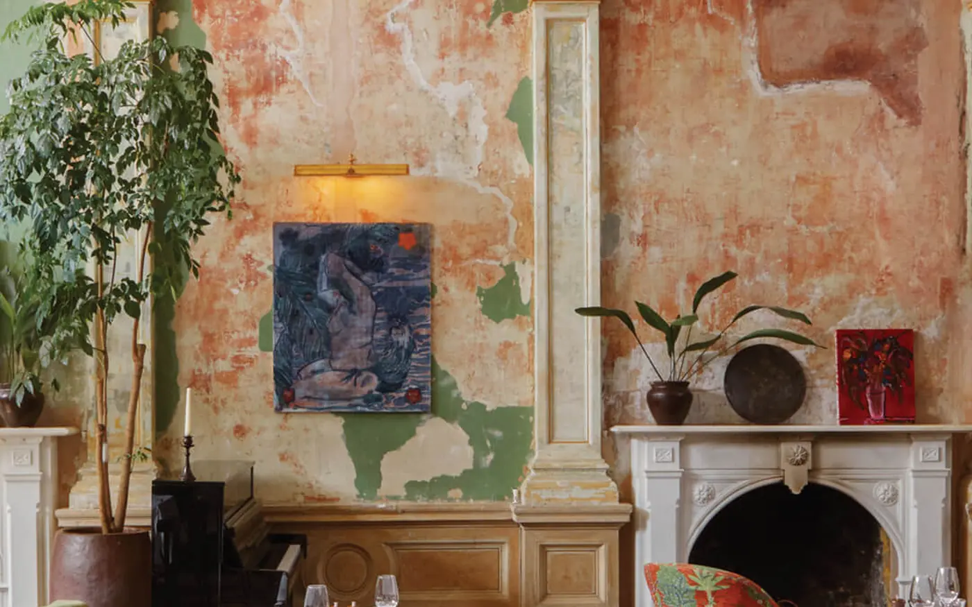 Sessions Arts Club restaurant interior, former courthouse dining room, Clerkenwell London