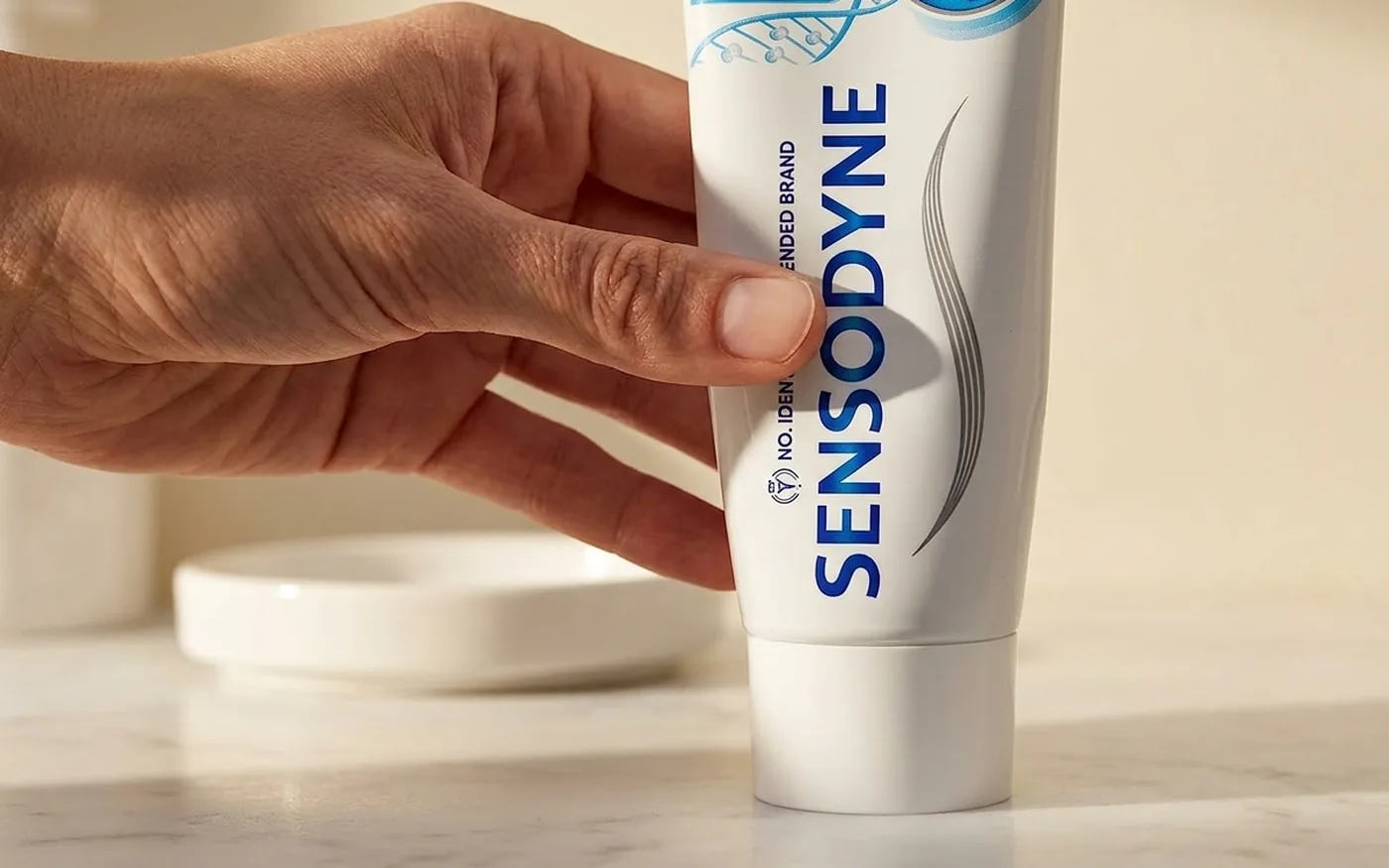 Sensodyne Repair and Protect toothpaste tube