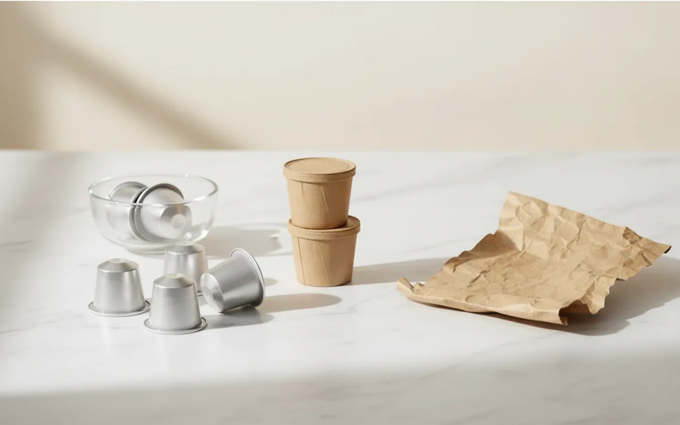 UK coffee pod recycling rates: Nespresso scheme 40% versus broader aluminium pod recycling rate under 33%
