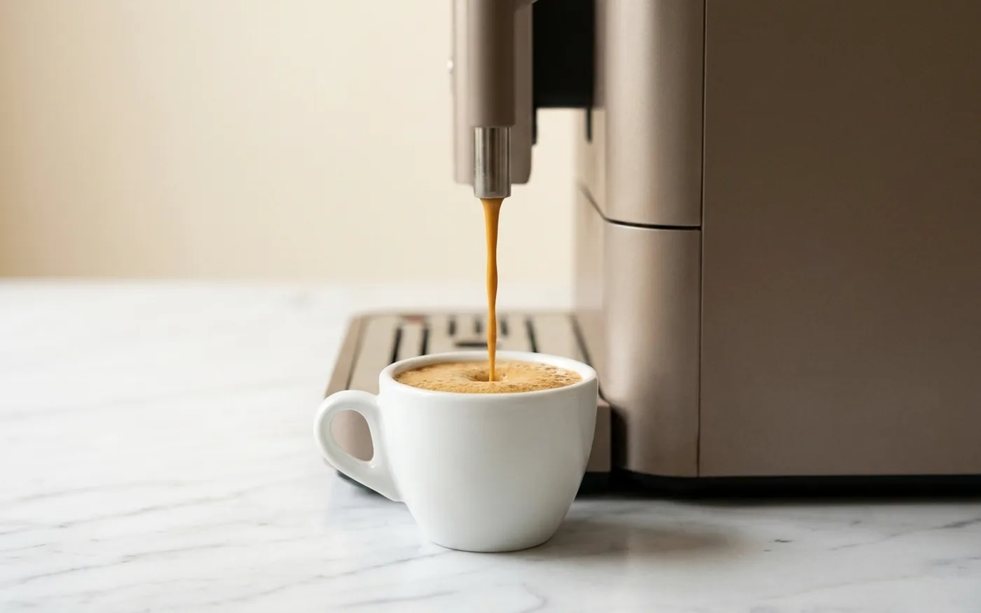 De’Longhi PrimaDonna Aromatic pulling an espresso shot