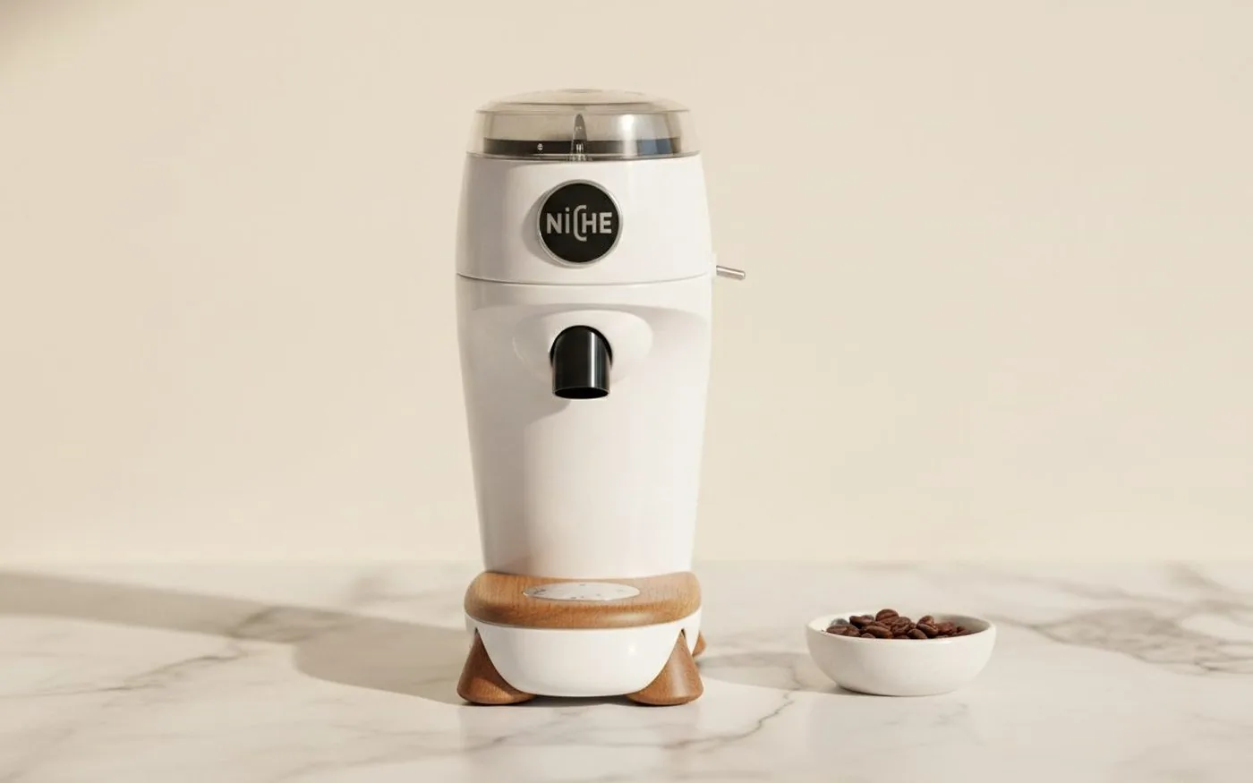 Niche Zero single-dose grinder on marble countertop