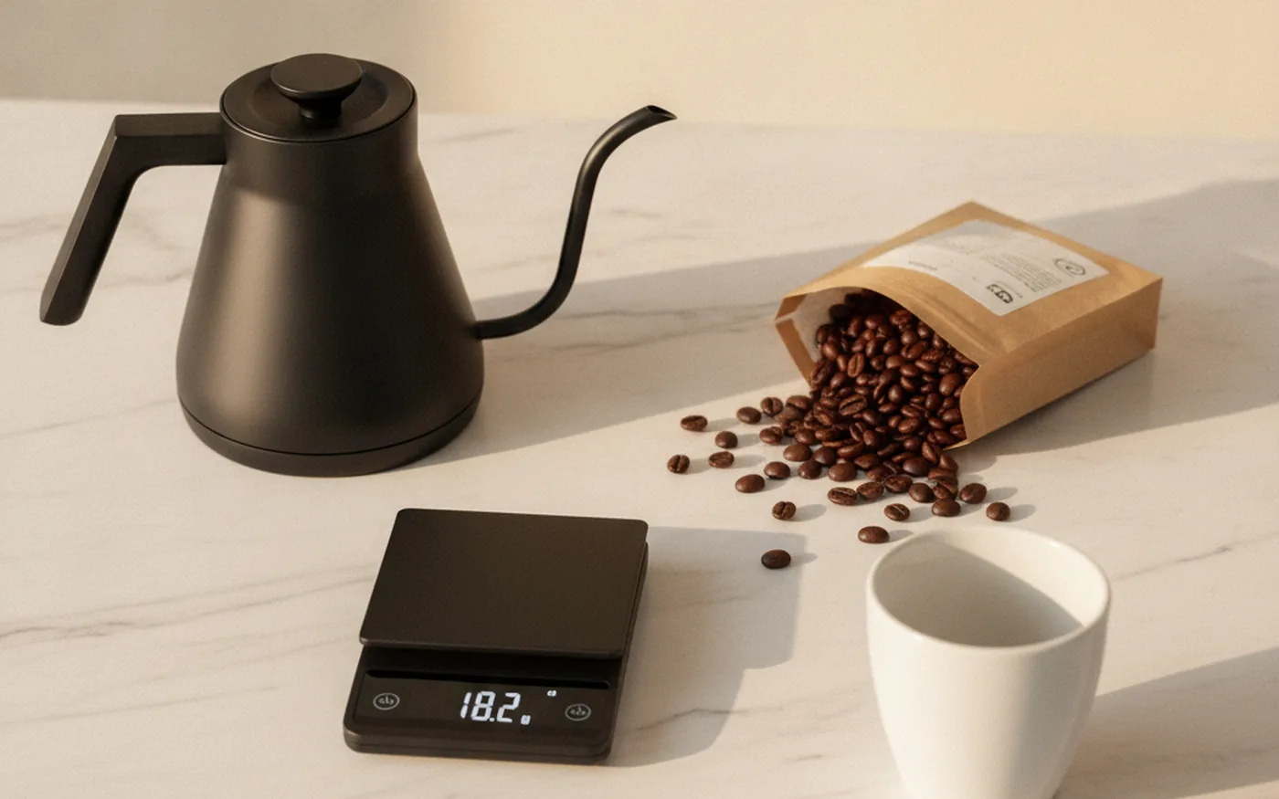 coffee weighing scale setup