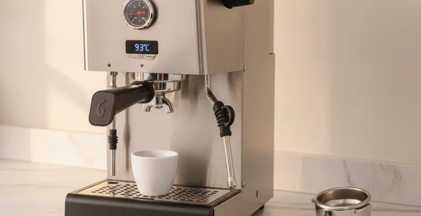 Gaggia Classic GT Dual Boiler espresso machine on a kitchen counter