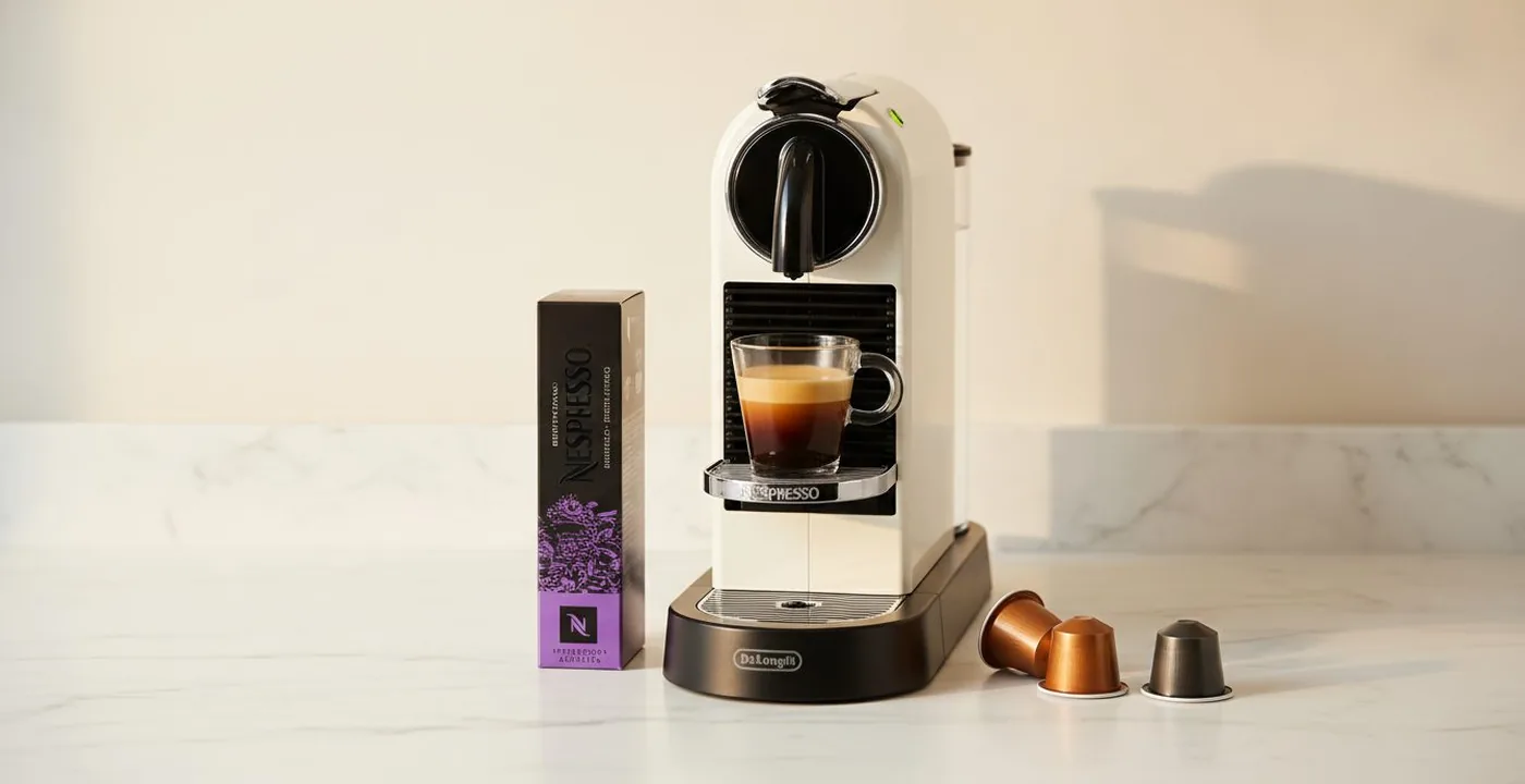 Nespresso CitiZ Original-line pod espresso machine on a UK kitchen counter