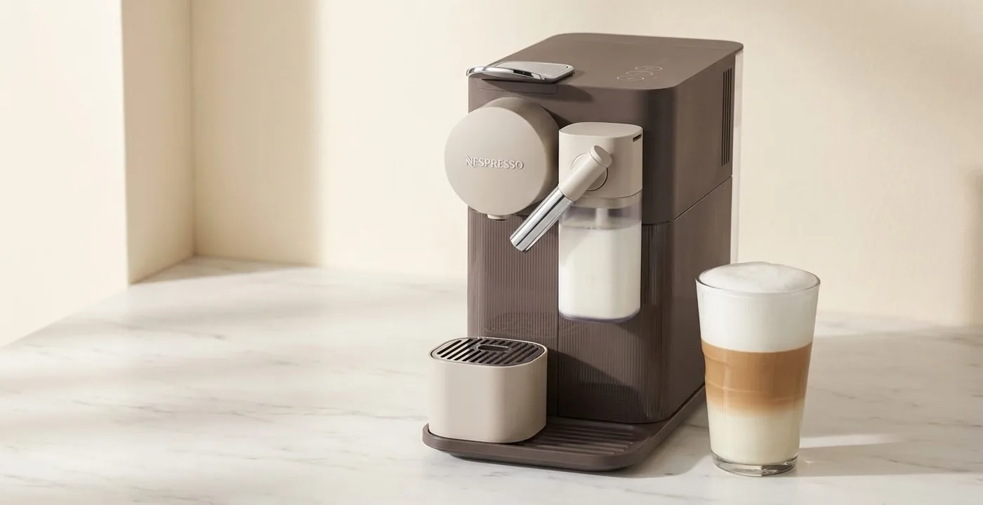 Nespresso Lattissima One coffee machine with milk jug attachment