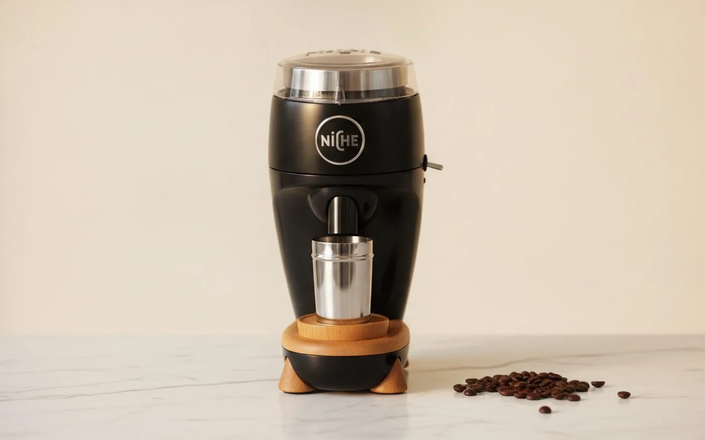 Niche Duo dual-purpose grinder on marble countertop