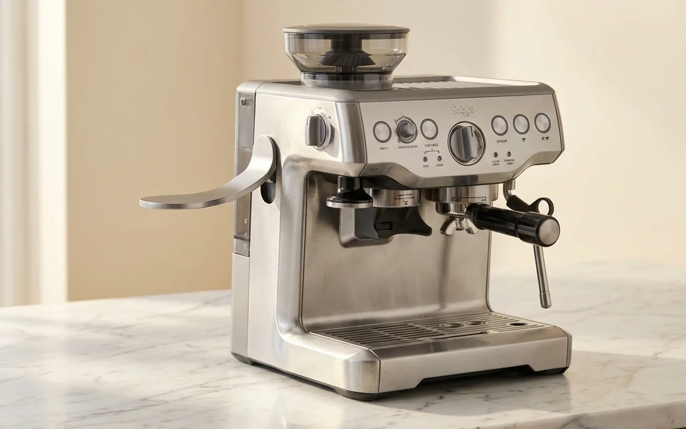 Sage Barista Express Impress espresso machine with integrated puck system