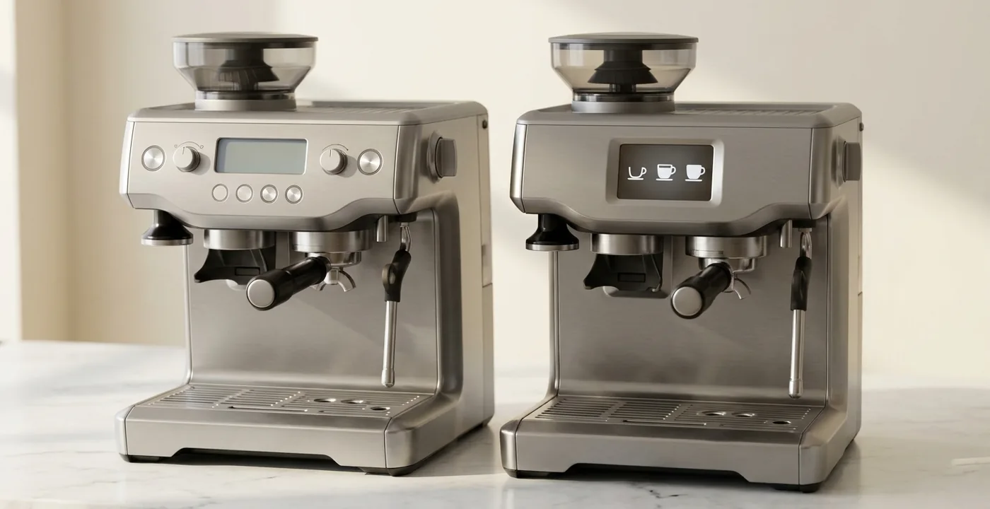 Sage Barista Pro and Barista Touch side by side on kitchen counter
