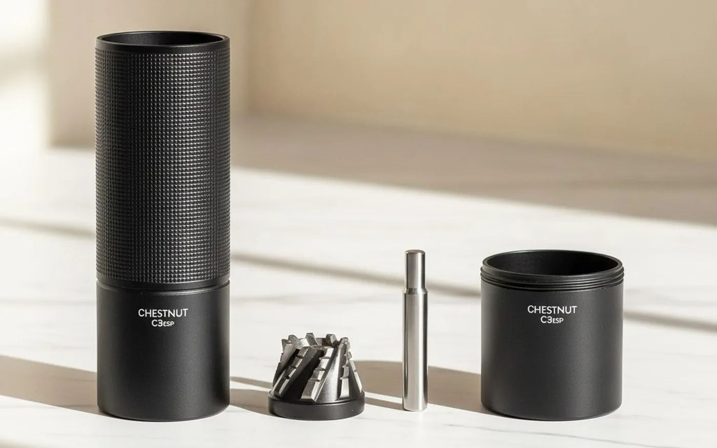 Burr grinder assembly and internal components detail