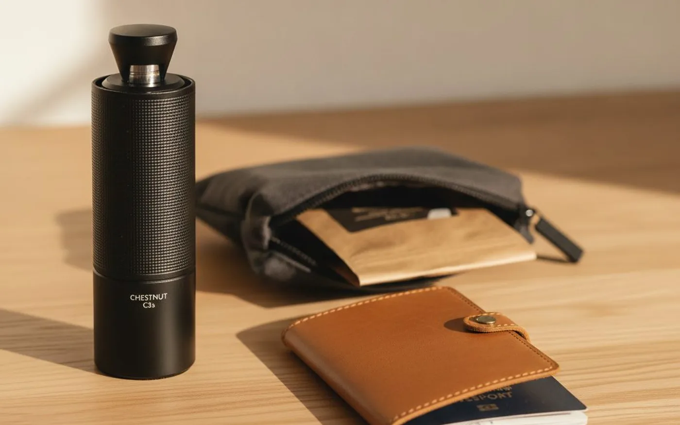 Hand grinder portability for travel use